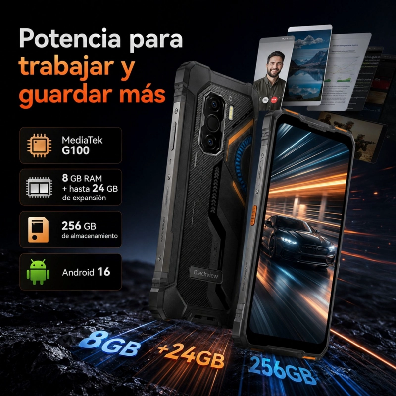 BLACKVIEW ROCK 3 | CELULAR RUGGED CON CAMARA TE RMICA - 2