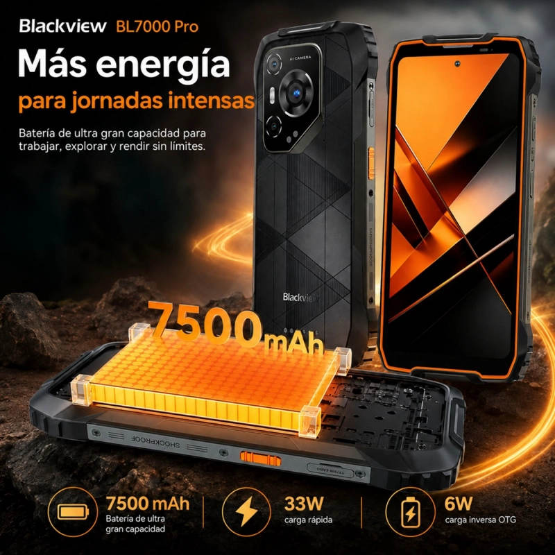 CELULAR RUGGED BLACKVIEW BL7000 PRO 5G 512GB 32GB RAM - 6