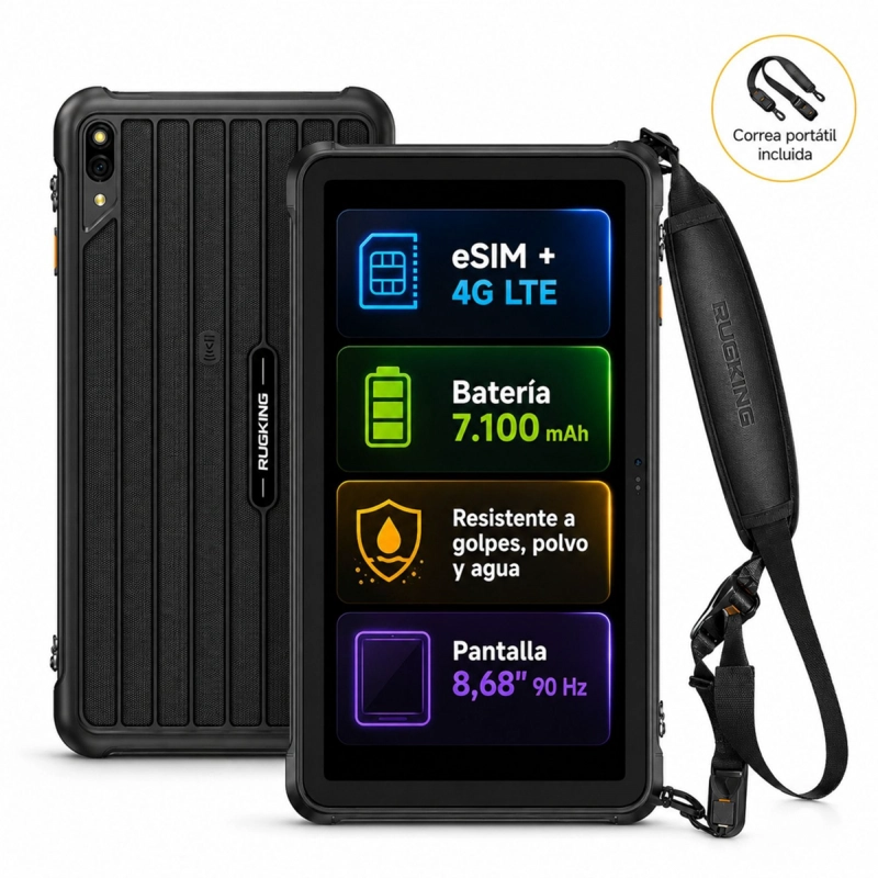 TABLET RUGGED ULEFONE RUGKING PAD PRO 4G COMPACTA 128GB 24GB - 1