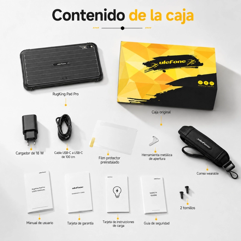 TABLET RUGGED ULEFONE RUGKING PAD PRO 4G COMPACTA 128GB 24GB - 10