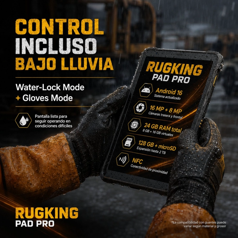 TABLET RUGGED ULEFONE RUGKING PAD PRO 4G COMPACTA 128GB 24GB - 8