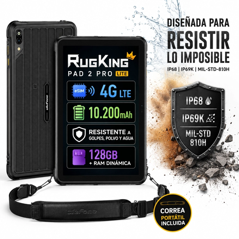 TABLET RUGGED ULEFONE RUGKING PAD 2 PRO LITE 4G 128GB 16GB - 10