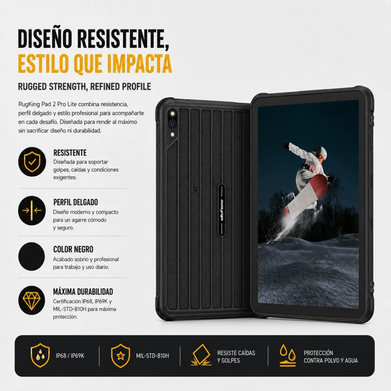 TABLET RUGGED ULEFONE RUGKING PAD 2 PRO LITE 4G 128GB 16GB - 7
