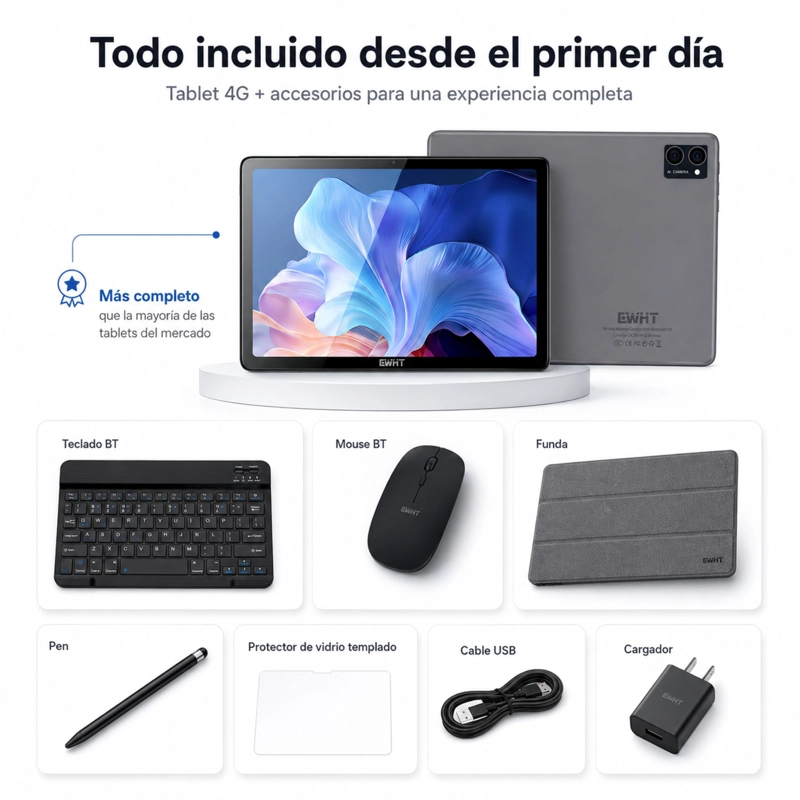 TABLET CWHT G16 4G 128GB 6GB RAM KIT COMPLETO ACCESORIOS - 10