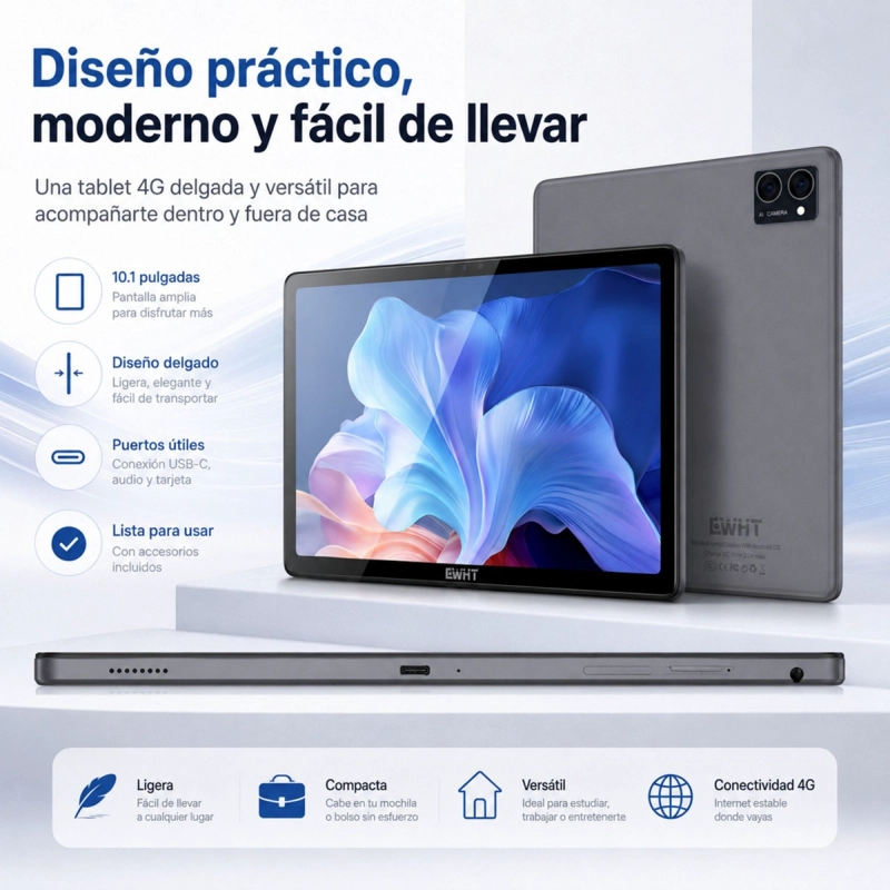 TABLET CWHT G16 4G 128GB 6GB RAM KIT COMPLETO ACCESORIOS - 3