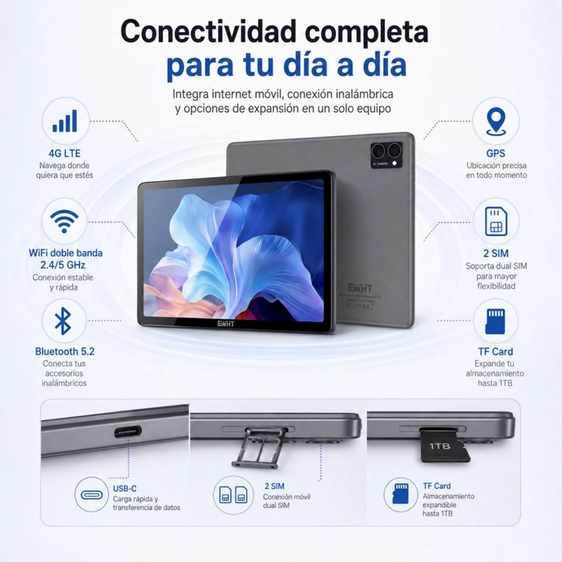 TABLET CWHT G16 4G 128GB 6GB RAM KIT COMPLETO ACCESORIOS - 4