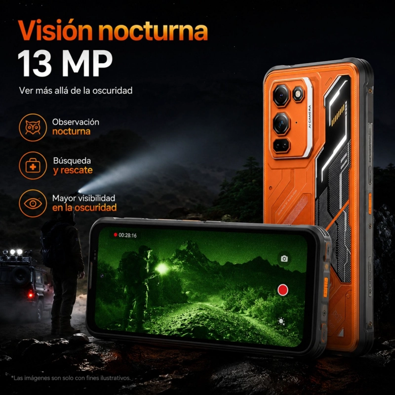 CELULAR RUGGED BLACKVIEW FORT 200 NARANJO 256GB 108MP 24GB - 7