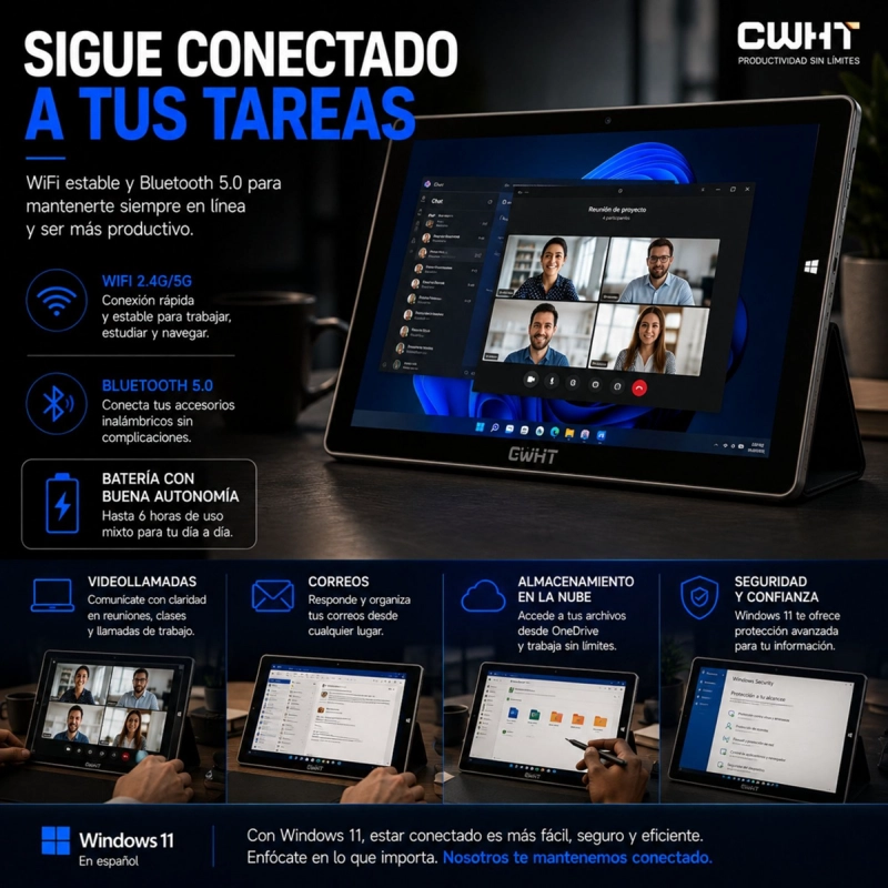 TABLET CWHT N102A WINDOWS 11 256GB SSD 8GB RAM TECLADO - 8