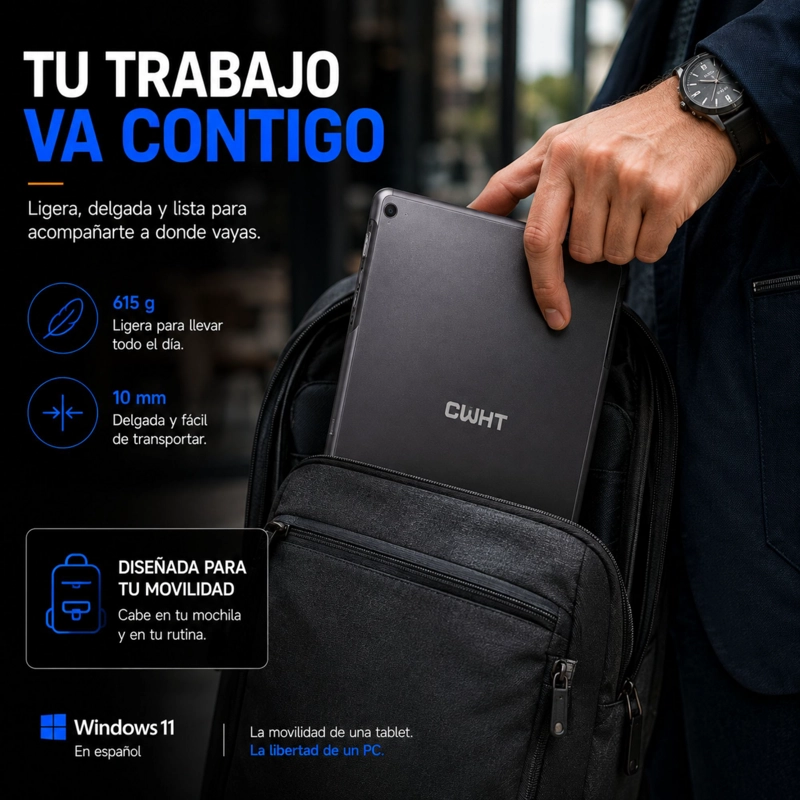 TABLET CWHT N102A WINDOWS 11 256GB SSD 8GB RAM TECLADO - 9