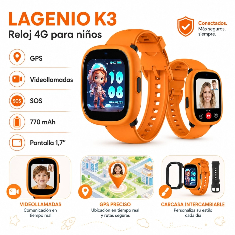 SMARTWATCH INFANTIL LAGENIO K3 4G GPS SOS VIDEOLLAMADAS - 1