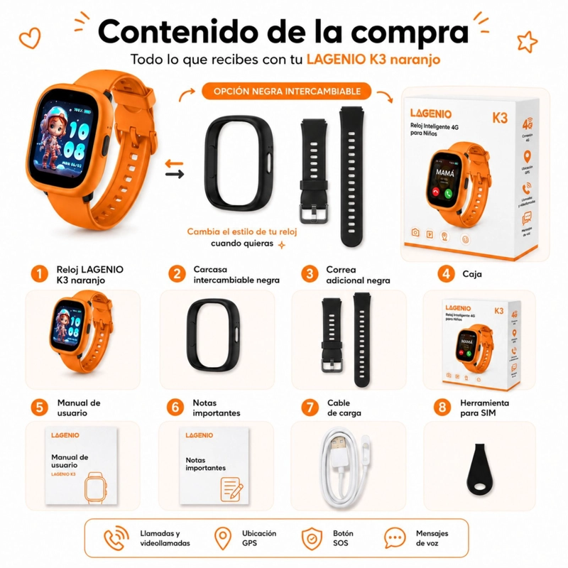 SMARTWATCH INFANTIL LAGENIO K3 4G GPS SOS VIDEOLLAMADAS - 10