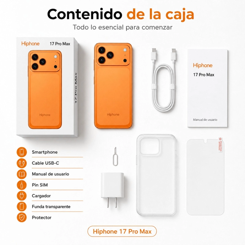 SMARTPHONE HOTWAV HIPHONE 17 PRO MAX 4G 4GB 256GB NARANJO - 10