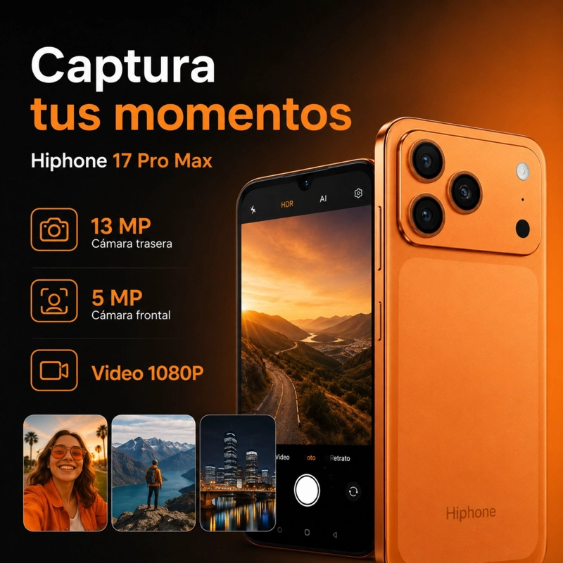 SMARTPHONE HOTWAV HIPHONE 17 PRO MAX 4G 4GB 256GB NARANJO - 6