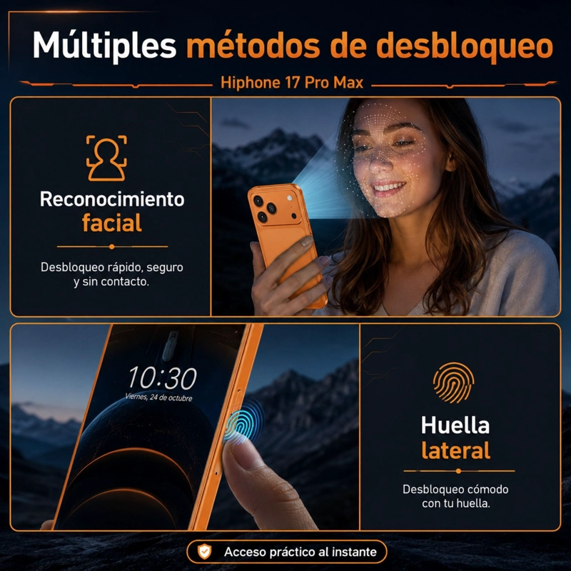 SMARTPHONE HOTWAV HIPHONE 17 PRO MAX 4G 4GB 256GB NARANJO - 7