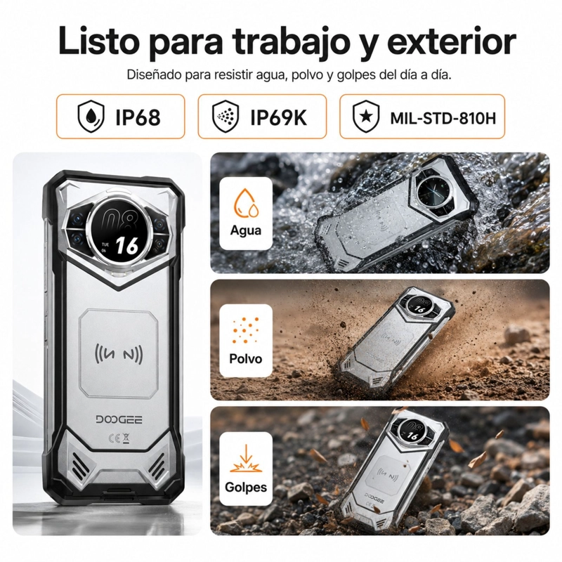 CELULAR RUGGED DOOGEE S200 VIP 5G 12GB 256GB PLATA - 3