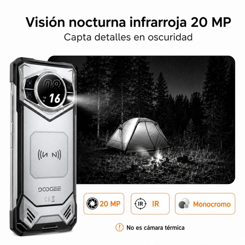 CELULAR RUGGED DOOGEE S200 VIP 5G 12GB 256GB PLATA - 7