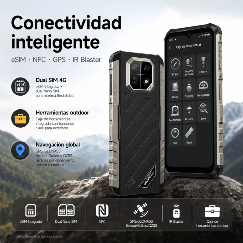 CELULAR RUGGED ULEFONE ARMOR 22 PRO 4G 8GB 128GB ESIM NEGRO - 3