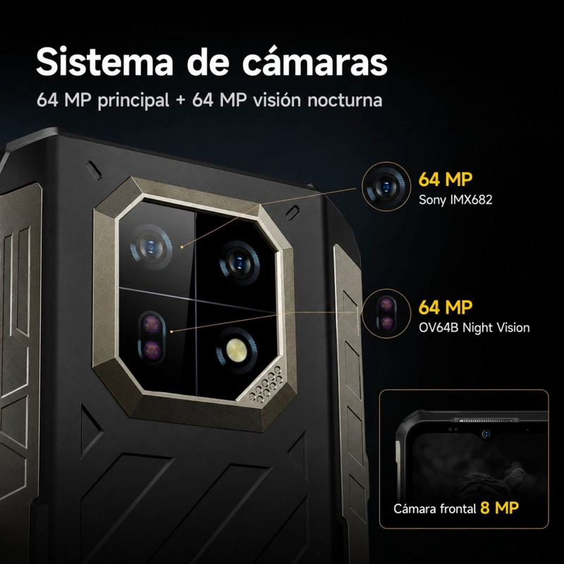 CELULAR RUGGED ULEFONE ARMOR 22 PRO 4G 8GB 128GB ESIM NEGRO - 4