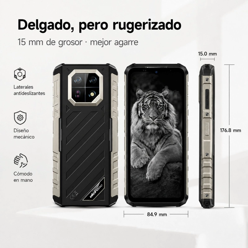 CELULAR RUGGED ULEFONE ARMOR 22 PRO 4G 8GB 128GB ESIM NEGRO - 9