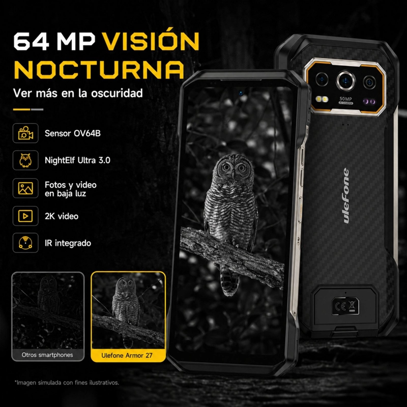 CELULAR RUGGED ULEFONE ARMOR 27 4G 12GB 256GB NEGRO - 5