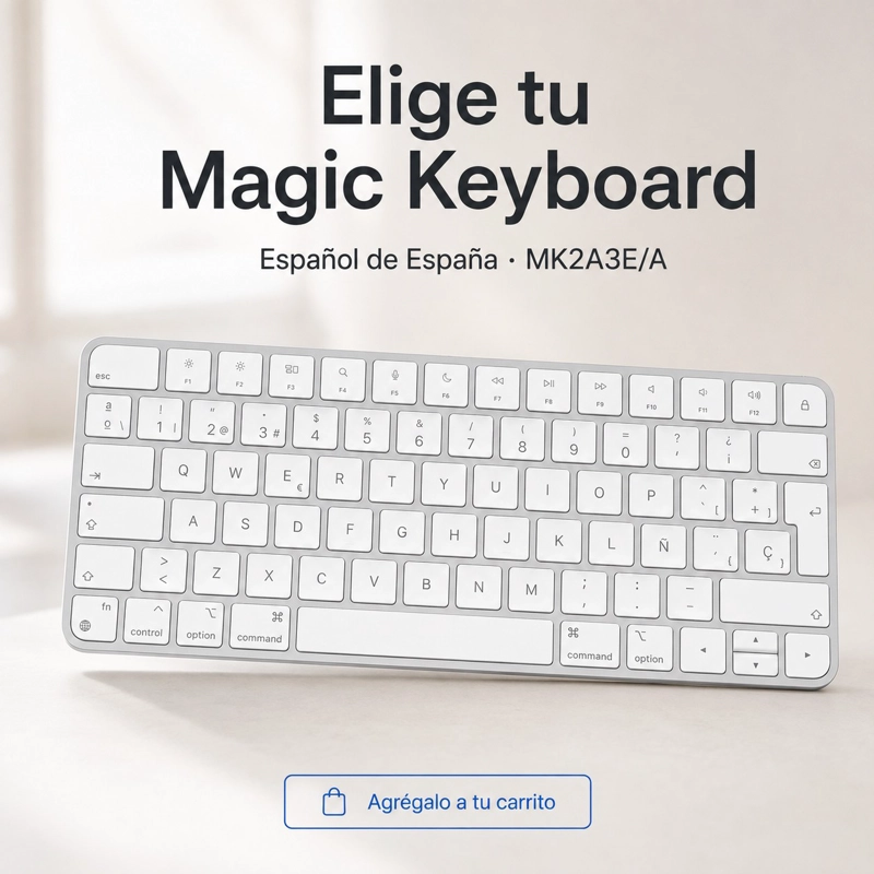 TECLADO APPLE MAGIC KEYBOARD MK2A3E/A ESPAÑOL BLUETOOTH BLANCO - 10