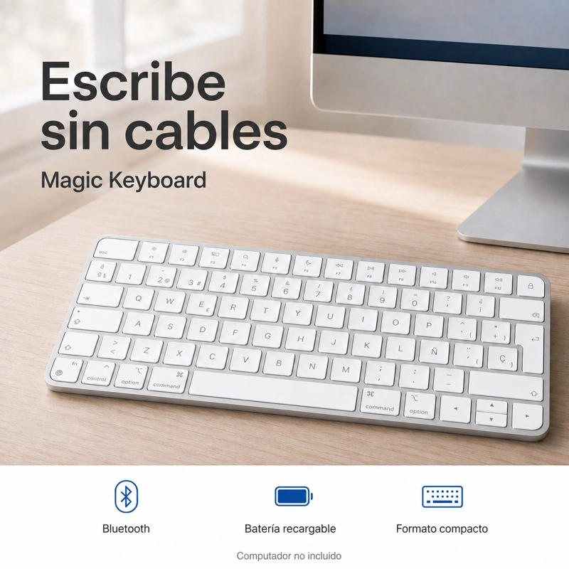 TECLADO APPLE MAGIC KEYBOARD MK2A3E/A ESPAÑOL BLUETOOTH BLANCO - 2