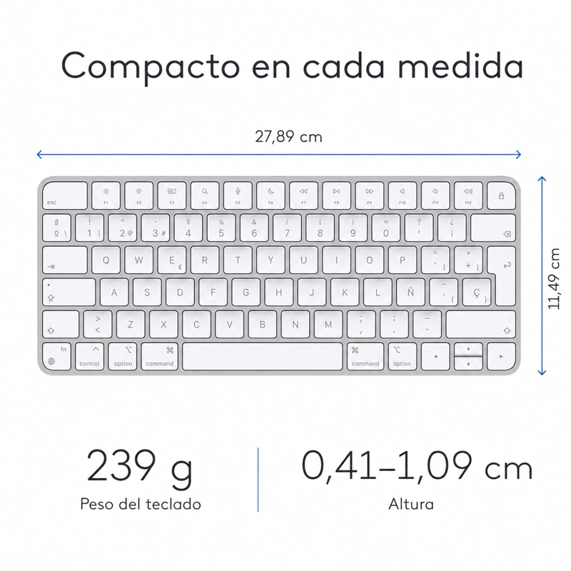 TECLADO APPLE MAGIC KEYBOARD MK2A3E/A ESPAÑOL BLUETOOTH BLANCO - 3