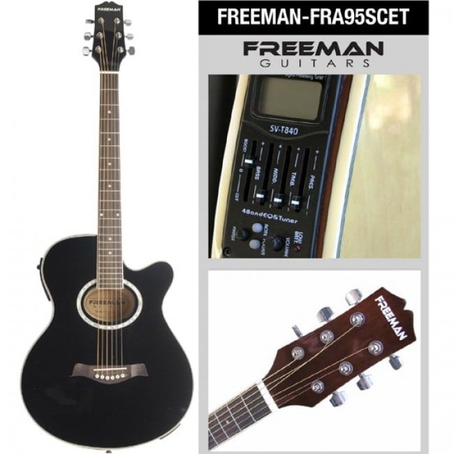 GUITARRA ELECTROACÚSTICA FREEMAN FRA95SCET COLOR NEGRO - 1