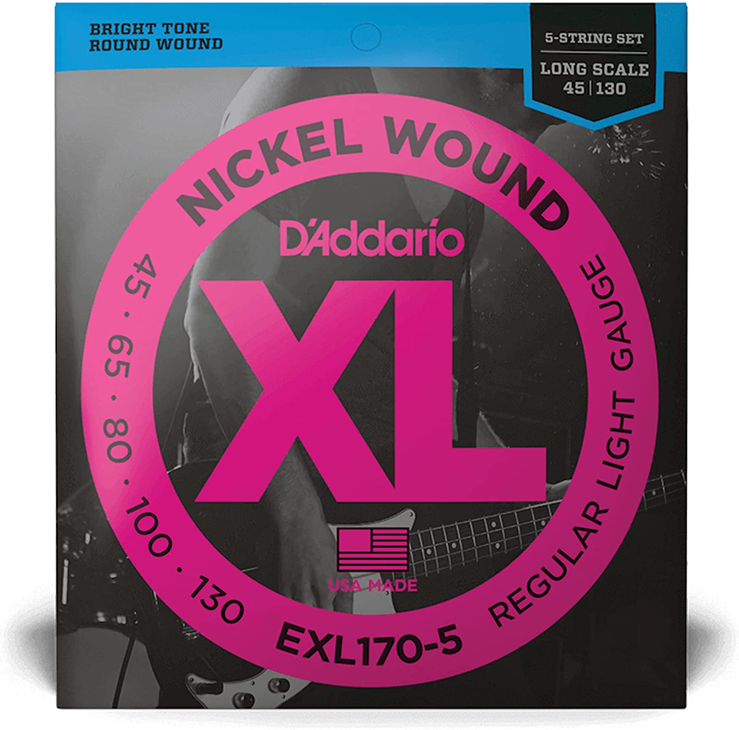 SET DE 5 CUERDAS PARA BAJO D'ADDARIO EXL170-5 .045-.130 - 1