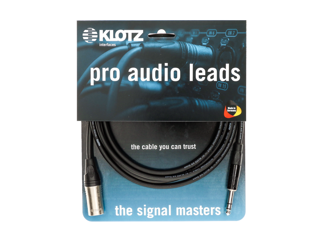 CABLE XLR MACHO-PLUG STEREO KLOTZ M1MS1K0300 3 METROS - 2