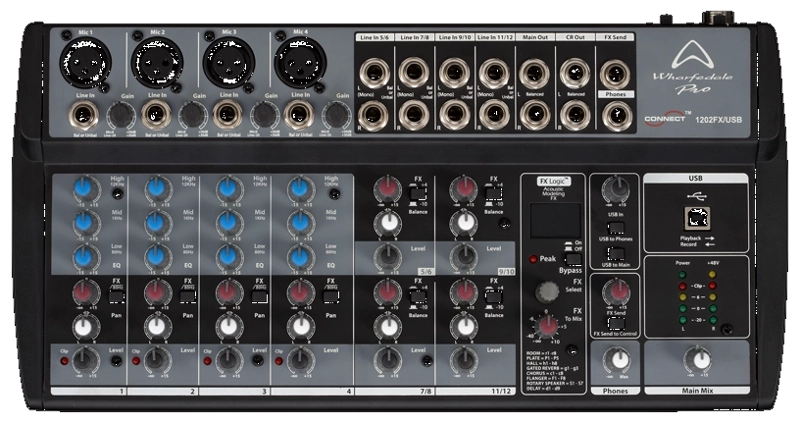 MIXER WHARFEDALE 1202 FX /USB 4 CANALES MONO 4 - 1