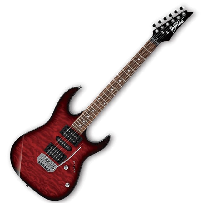 GUITARRA ELE CTRICA IBANEZ GRX70QA TRANSPARENT RED BURST - 1