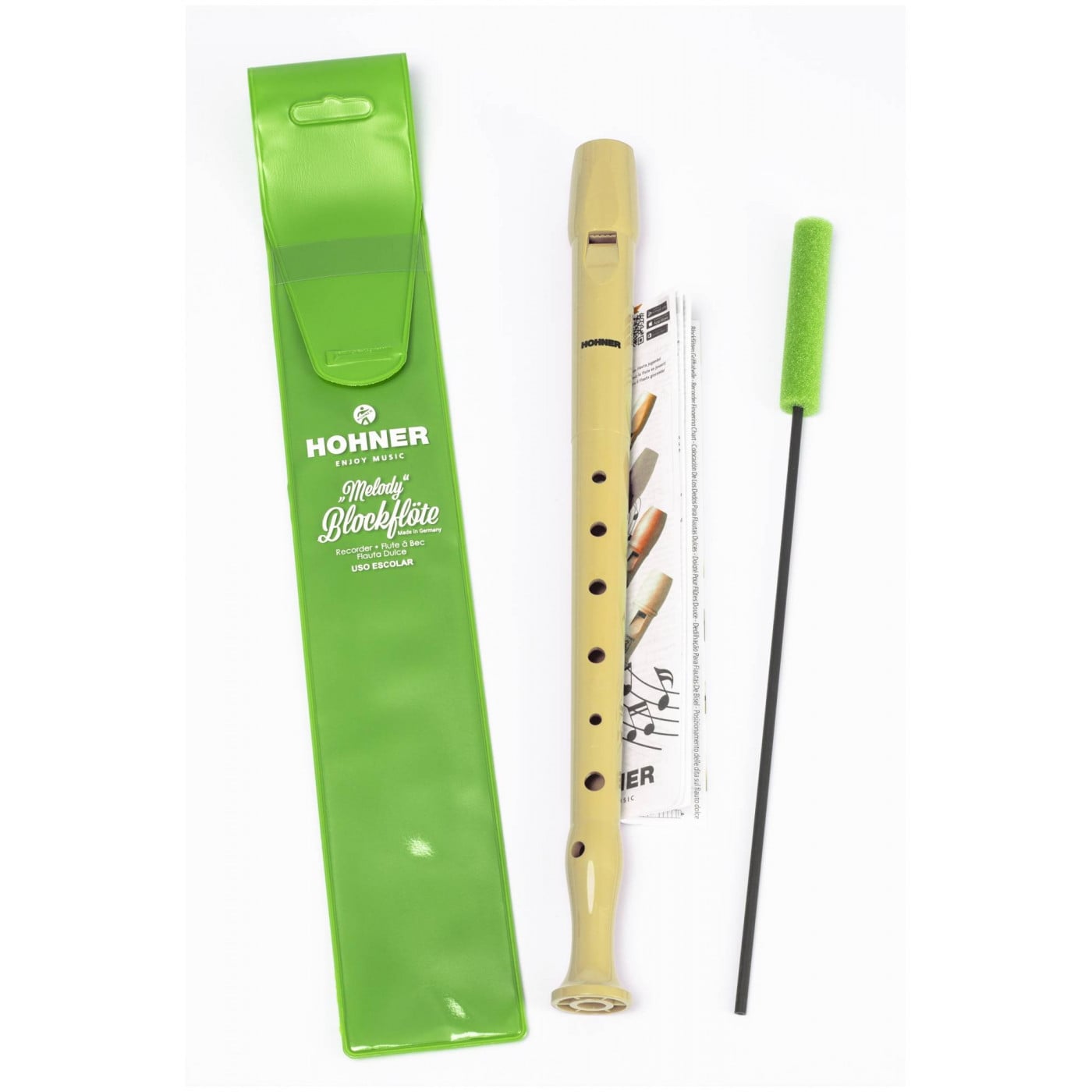FLAUTA DULCE SOPRANO HOHNER CON LIMPIADOR Y FUNDA - 2