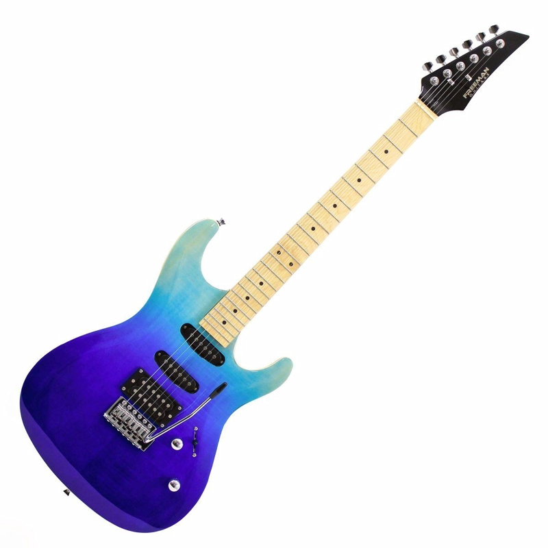 GUITARRA ELE CTRICA FREEMAN SRG-180 FMT FSB AZUL 24 TRASTES - 1