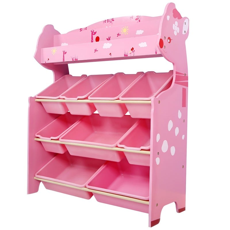 ORGANIZADOR DE JUGUETES ROSADO 9 CAJAS CON REVISTERO ONSHINE - 1