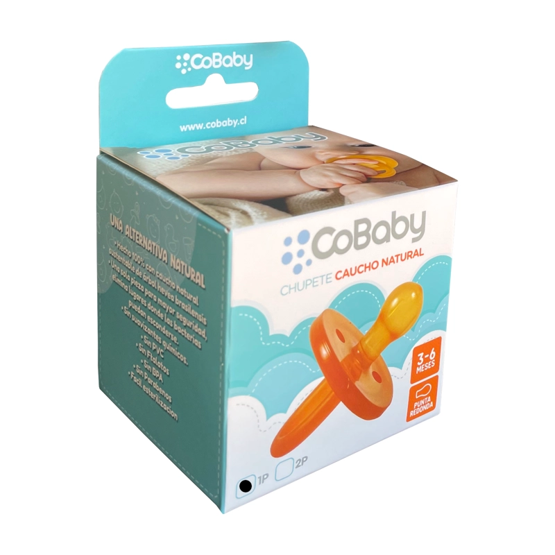 CHUPETE COBABY 1573-12 CAUCHO NATURAL 3 A 6 MESES PUNTA REDONDA CAFÉ - 1