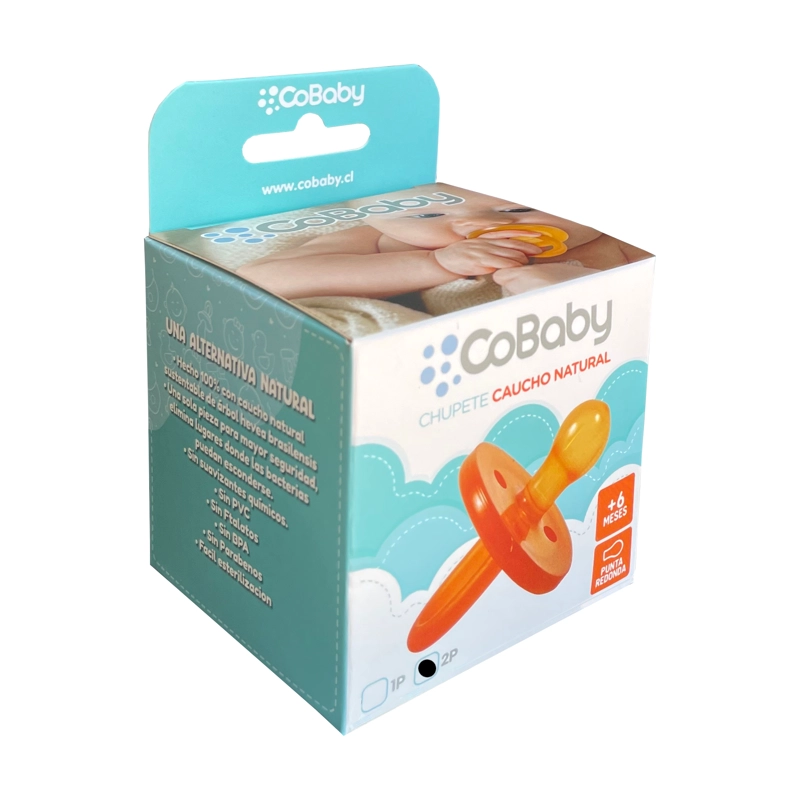 PACK X2 CHUPETE COBABY 1573A3-2 CAUCHO NATURAL +6 MESES PUNTA REDONDA CAFÉ - 1