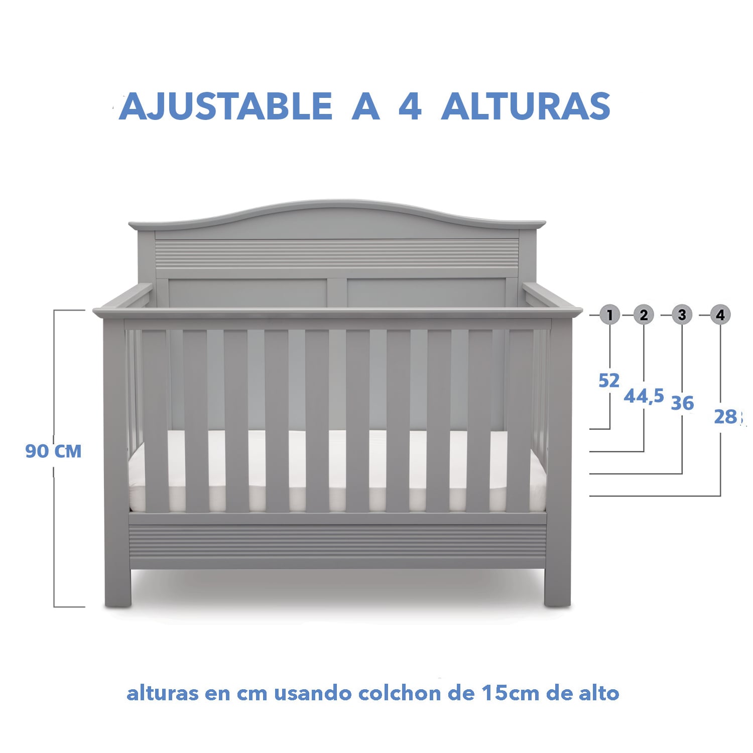 CUNA DE MADERA SERTA 4 EN 1 BARRET GRIS - 2