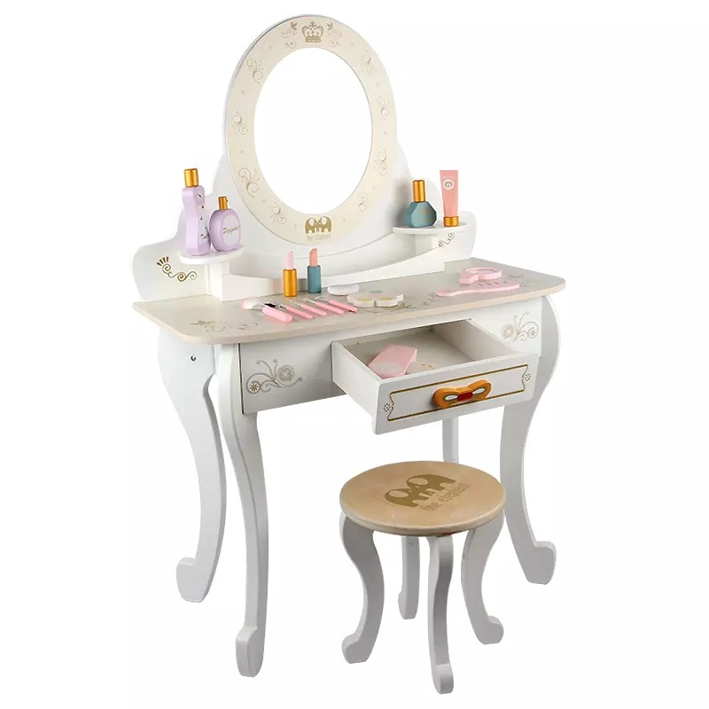 TOCADOR DE MADERA PARA NIÑAS LITTLE QUEEN BLANCO - 2