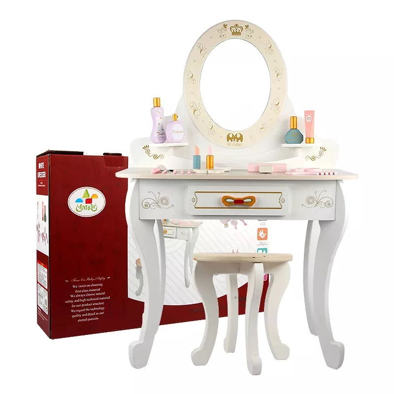 TOCADOR DE MADERA PARA NIÑAS LITTLE QUEEN BLANCO - 3