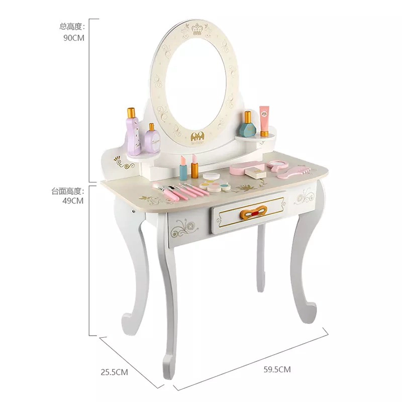 TOCADOR DE MADERA PARA NIÑAS LITTLE QUEEN BLANCO - 4
