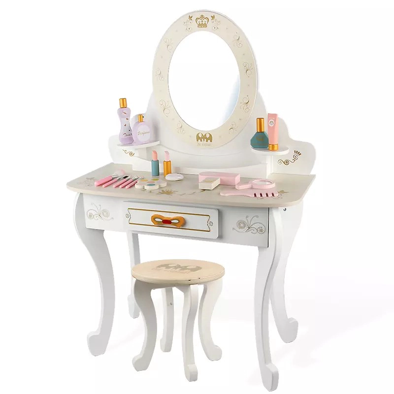 TOCADOR DE MADERA PARA NIÑAS LITTLE QUEEN BLANCO - 7