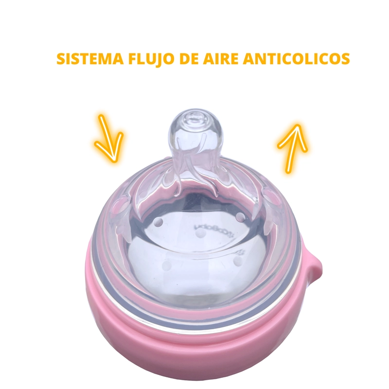 MAMADERA COBABY SL250R SILICONA FLEXIBLE 250 ML ROSADO - 3