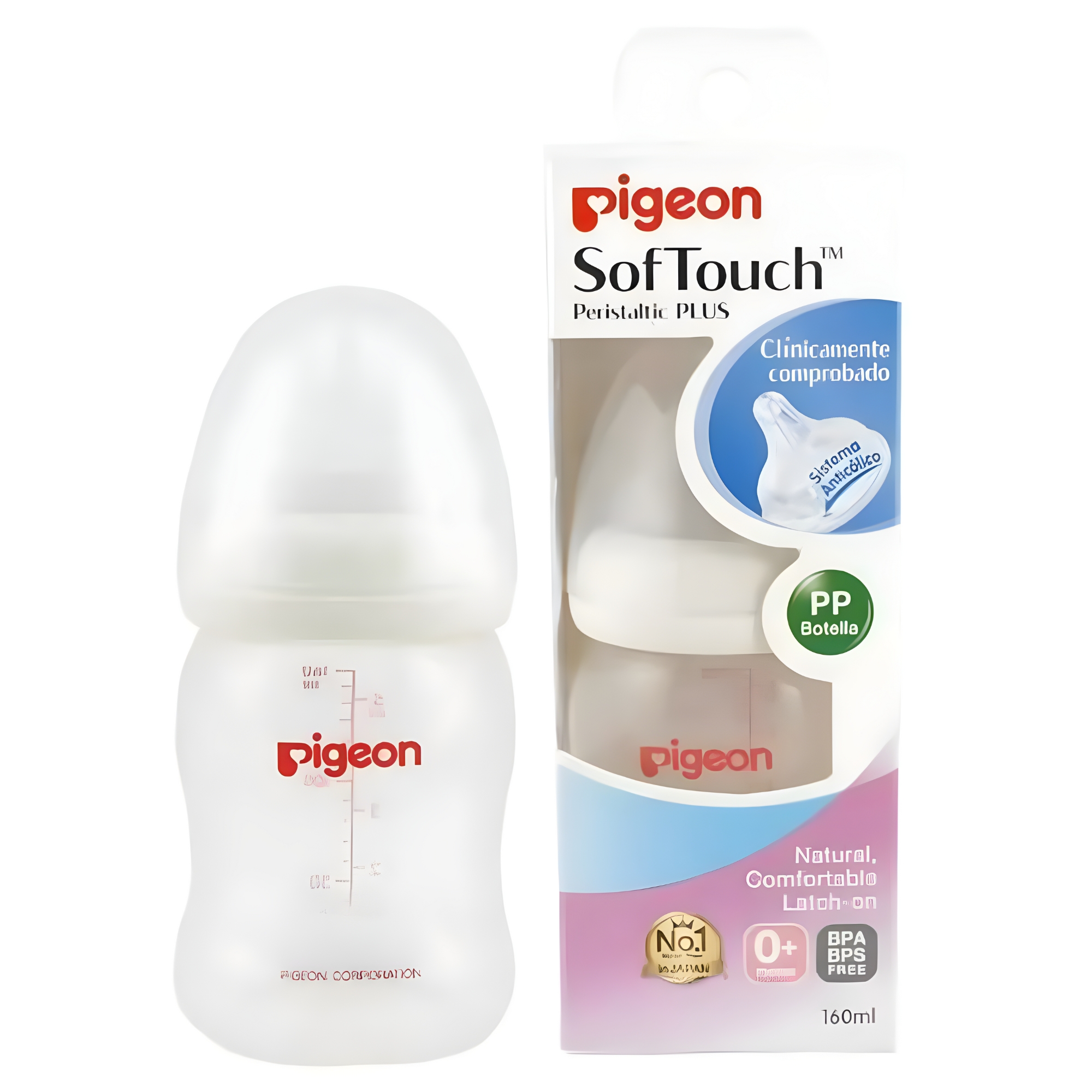 MAMADERA PIGEON 862 160ML 0 A 3 MESES SOFTOUCH POLIPROPILENO TRANSPARENTE - 7