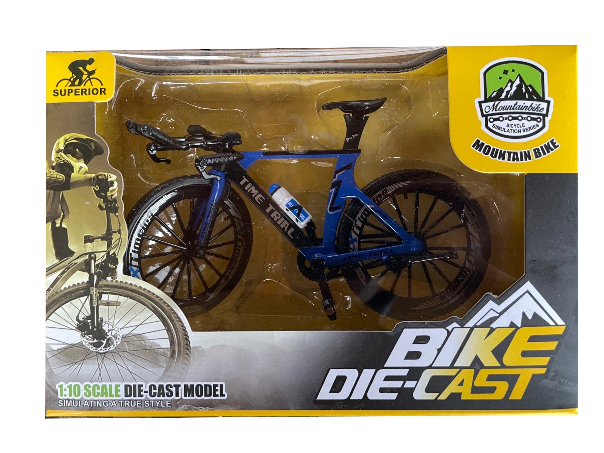 BICICLETA RUTA ESCALA 1:10 AZUL, COLECCIONABLE - 2