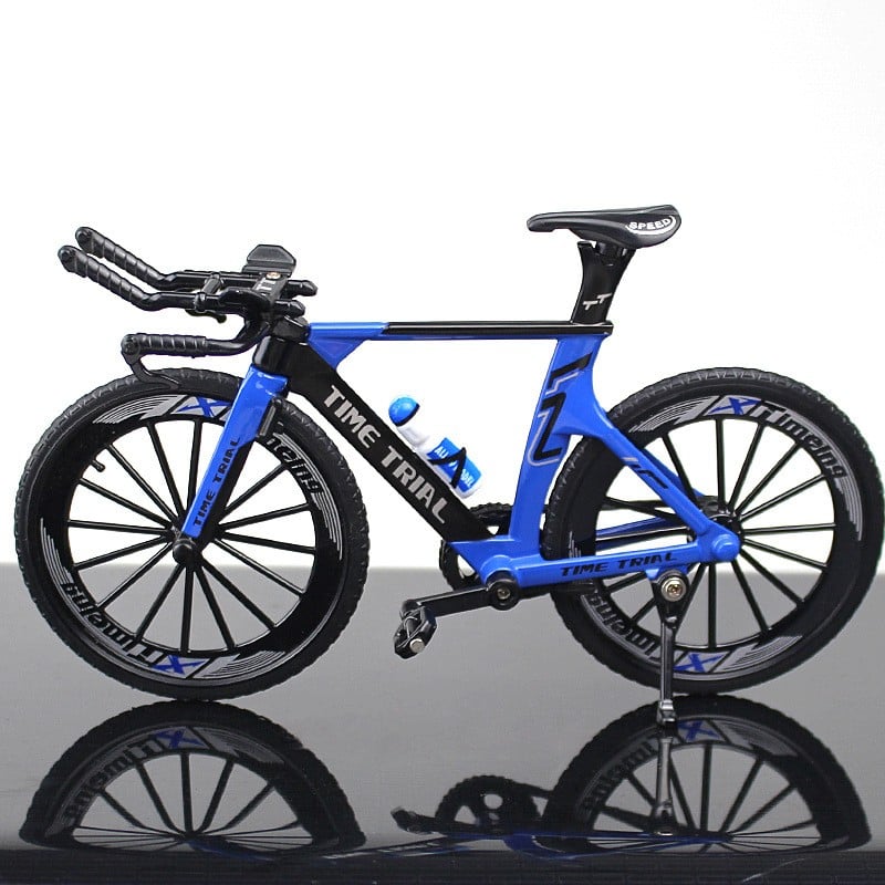 BICICLETA RUTA ESCALA 1:10 AZUL, COLECCIONABLE - 6