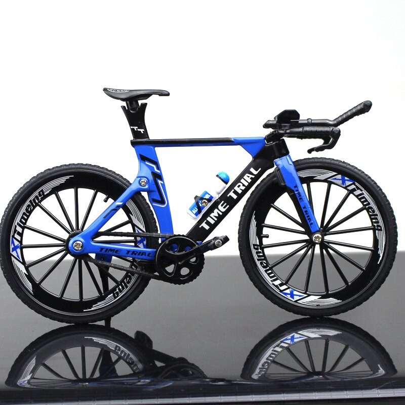 BICICLETA RUTA ESCALA 1:10 AZUL, COLECCIONABLE - 7