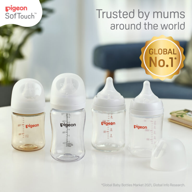 MAMADERA PIGEON 884 VIDRIO 240ML SOFTOUCH TRANSPARENTE - 2