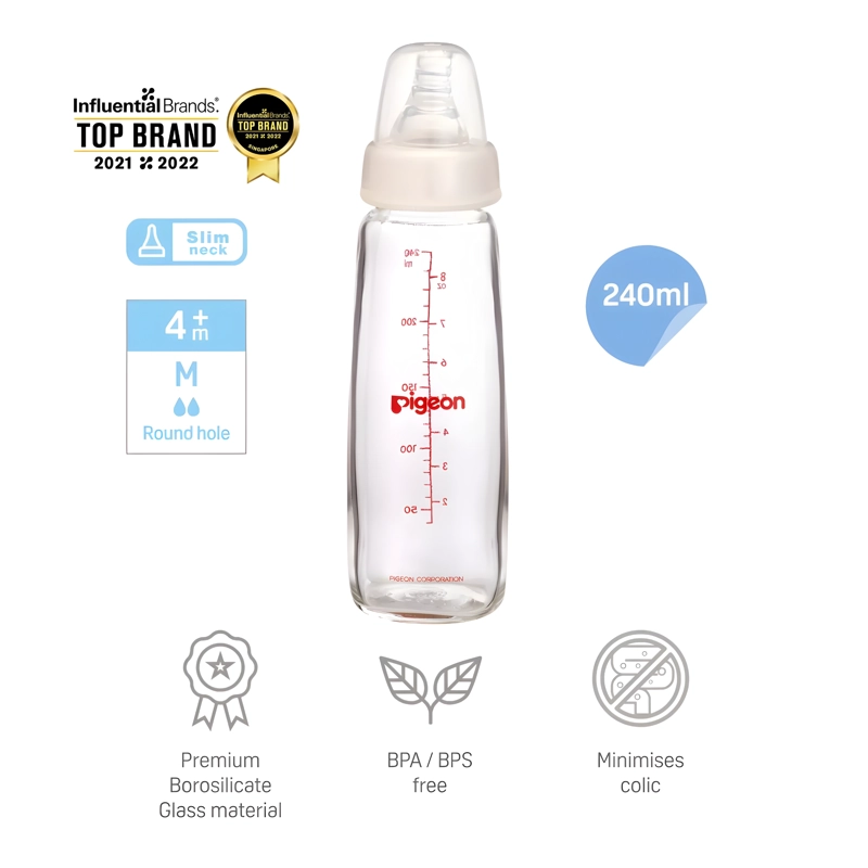 MAMADERA DE VIDRIO 240ML PIGEON  FLEXIBLE - 2