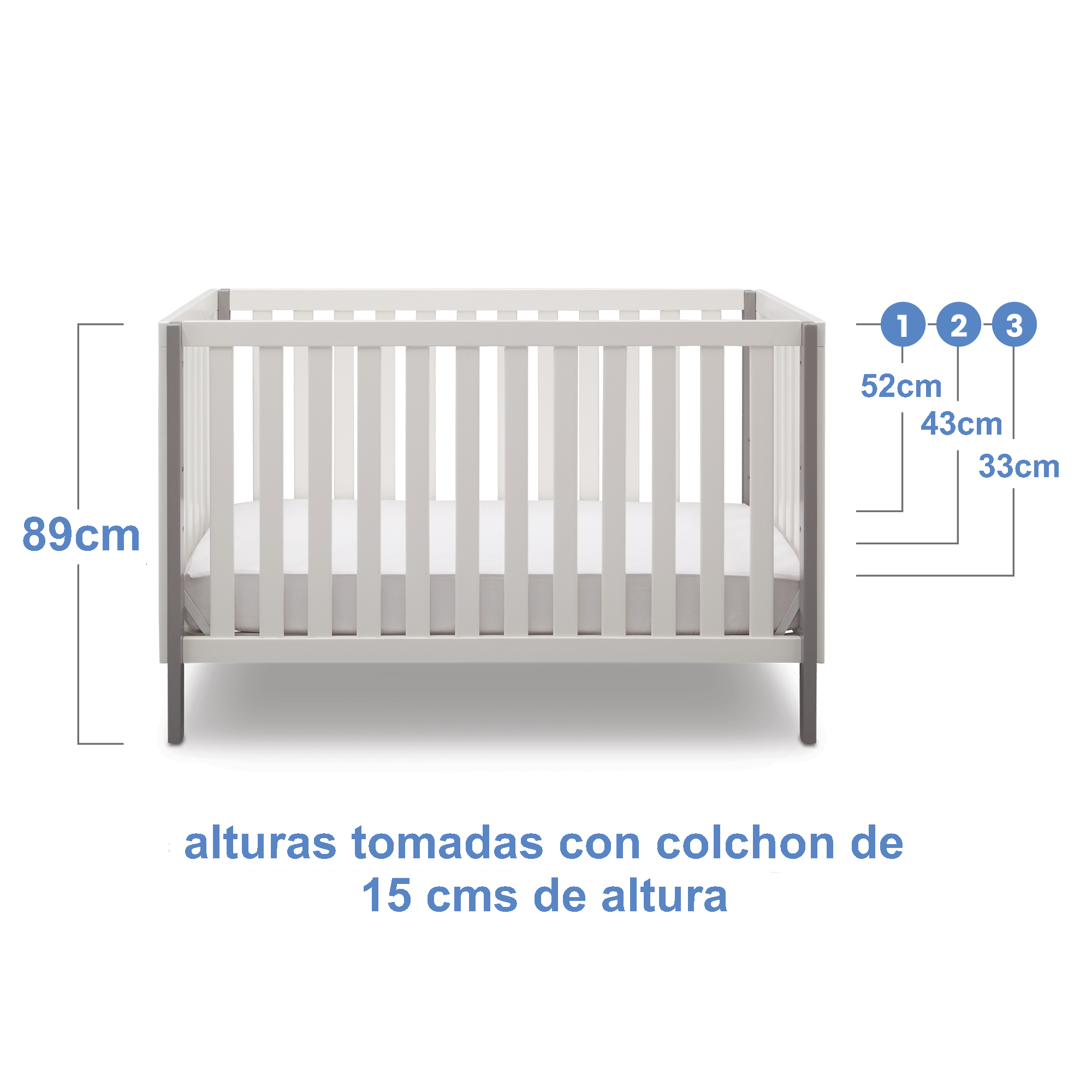 CUNA DE MADERA SOLIDA CONVERTIBLE 3 EN 1 MILO - 4